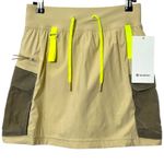 Lululemon NWT Cargo Hiking Skirt Beige Neon Women’s Size 4 Multi Pocket Trail Photo 1