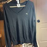 Lacoste  Women's Elegant Black V-Neck Sweater Photo 4