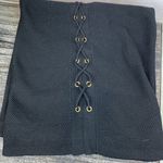 Alice + Olivia  Women's Black Knit Straight Side Tie Midi Skirt S Photo 5