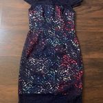Betsey Johnson navy blue lace cocktail midi dress size 2 Photo 6