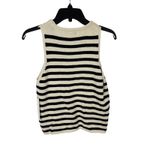 AQUA  Women's Striped Sleeveless Knit Sweater Tank‎ Top Round Neck Beige Black Photo 4