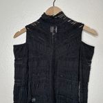 Cinq à Sept Cinq a cept black romantic lace cold shoulder turtle neck long sleeve top size small Photo 2