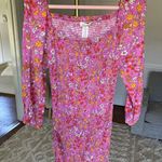 Jessica Simpson Smocked Bodycon Dress Mini Ditsy Floral Pink Beach Vaca Resort S Photo 0