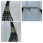 Sonoma  Necklace Fashion Jewelry Black Silver Bead Layered Chunky Bling Statement Photo 6
