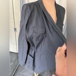 Caslon  Steel‎ Blue Open Front Lightweight Draped Jacket Photo 4