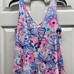 Lilly Pulitzer  Size Small Gigi Prosecco Pink Make A Splash V-Neck Tank Top *READ Photo 1
