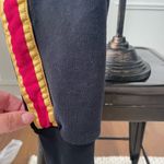 True Religion Women's Black Yellow Red Satin Side Striped Jogging Pants $140 M Photo 4