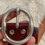 Lucky Brand Brown &Black Leather Belt with Distressed Finish and silver buckle Photo 1