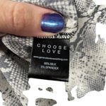 Generation Love Snakeskin Mock Cutout Neck Silk Blouse Tan Brown Size Medium Photo 8