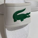 Lacoste White Slides with Green Logo Photo 1