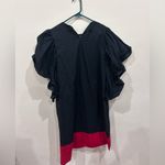 Gracia  Black Feather Sleeve Flutter Dress Cotton Photo 3