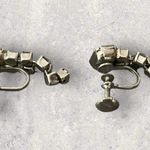 Vintage Estate Silver Clear Rhinestone Earrings Photo 5