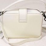 AQUA White Tada Square Leather Crossbody Bag Made in Italy Photo 5