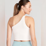 Old Navy White One Shoulder Shelf Bra Athleisure Top Photo 1