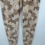 Aerie Offline Brown Cream Microfloral Hi-Rise Leggings Soft Stretch Women Medium Photo 4