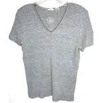 Gap Gray Ribbed V-Neck Short-Sleeve Shirt 100% Cotton Casual Fitted Size M 86f Photo 0