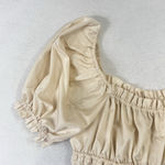 Antonio Melani Crop Peplum Blouse Women’s Large Angel Sateen Cottagecore Western Photo 3