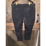 Gap ‎ Slim City Crop Pants Size 18 R Black Silver Glitter Pattern Stretch Chino Photo 2
