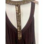 Twenty One Women’s Vintage Y2K  Rayo. Beaded Long Tank Top Brown Antique Gold  M Photo 3