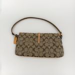 Coach  Signature Jacquard x Leather Demi Pouch 6348 beige Vintage Bagette Y2K Photo 4