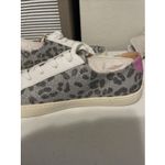 White Raven Shoes Womens 10 Casual Sneakers Leopard Glitter Silver Faux Leather Photo 6