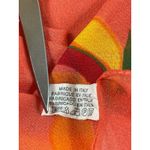 Made in Italy Orange Floral Scarf 100% Polyester Sheer Lightweight Wrap Photo 4