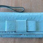 Kate Spade NWOT ostrich Wallet/Wristlet Turquoise Cow Leather Wristlet Photo 0