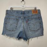 Levi's 501 Light Wash Patch Distressed Boho Denim Cutoff Shorts Size 30 Photo 3