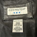 Covington  Quilted Button Front 100% Leather Jacket Womens Medium Black SuedeTrim Photo 4