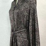 Misha Collection MISHCA Leopard Metallic Tie Front Top Size M Photo 2