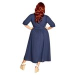 City Chic City‎ Chic Sunset Stroll Dress Size XXL 24 Chambray Blue Midi Linen Button Front Photo 9