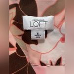 Loft Ann Taylor Pink/Brown Floral/Stripes Chiffon Short Skirt Sz 6 Pleated Tie Photo 4