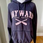 PacSun  Blue 84 Navy Pink Hayward Outdoor Adventures Distressed Hoodie Sweatshirt Photo 0