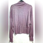 Free People Glam Metallic Banded Turtleneck Sz L Sweater Colorful Lightweight Photo 2