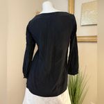 Banana Republic Black Silk Tunic Sheet Back Balloon Sleeves XS Photo 4