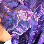 Vintage California Looks Purple Floral Brocade Boho Mini Dress Size 14 Photo 5