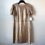 Rene Ruiz Puff Sleeve Sequins Mini Dress Gold 16 Photo 2
