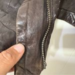 ALLSAINTS  Spitalfields Brown Leather Moto Jacket Size 2 Photo 13