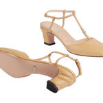 Gucci Nappa Leather T-Strap Marmont Double G Sand Slingback 37 Photo 0