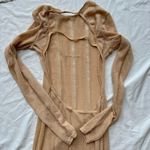 Pretty Little Thing (plt) knit maxi dress beach coverup with distressed shredded paneling and open back Photo 4