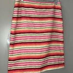 Talbots  Pencil Skirt Linen Blend Striped Skirt Pink Orange Green Size 8 Photo 0