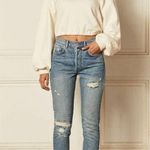 Boyish The Billy Authentic Rigid High Rise Skinny Distressed Jeans Far Country 2 Blue Size 25 Photo 1