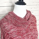 New Directions Cowl Neck Red Knit Oversized Sweater Tunic Top Size Small Photo 2