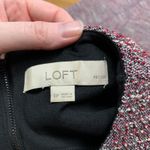 Loft  Petite Tweed Sheath Dress Red White Black Sleeveless Zipper Pockets Size 8P Photo 5