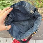 Tommy Hilfiger Black Gold Chain Logo Print Shoulder Bag Faux Leather Trim Purse Photo 11