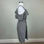 Calvin Klein  One Shoulder Gingham Sheath Dress Black and White Size 12 Photo 2