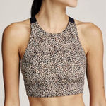 Varley  Sherman Sports Bra‎ High Neck Longline in Classic Leopard Size S Photo 0