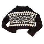Free People Chunky Knit Wool Blend Cropped Alpine Sweater Size Large Photo 3