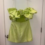 NWOT Alemais Suzi Off Shoulder Ruffle Mini Dress Sz 6 Green Chartreuse Photo 7