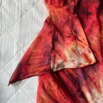 ASOS Red and Orange Tie-Dye Long Sleeve Chiffon Mini Dress Photo 2